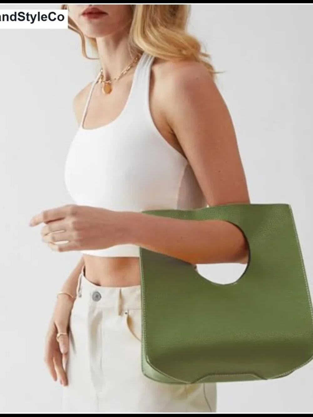 HOXIS Vintage Minimalist Soft PU Leather Handbag Clutch Small Tote